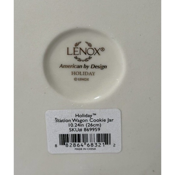 Lenox Holiday Vintage Style Station Wagon Cookie Jar w/Santa & Xmas Tree New - Picture 12 of 12